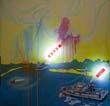 River Scape. Acrylic on canvas, light-box, 2011. 200х200 cm 