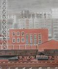 Empty Platforms. 120х420 cm, coal, sanguine on canvas, 2008
